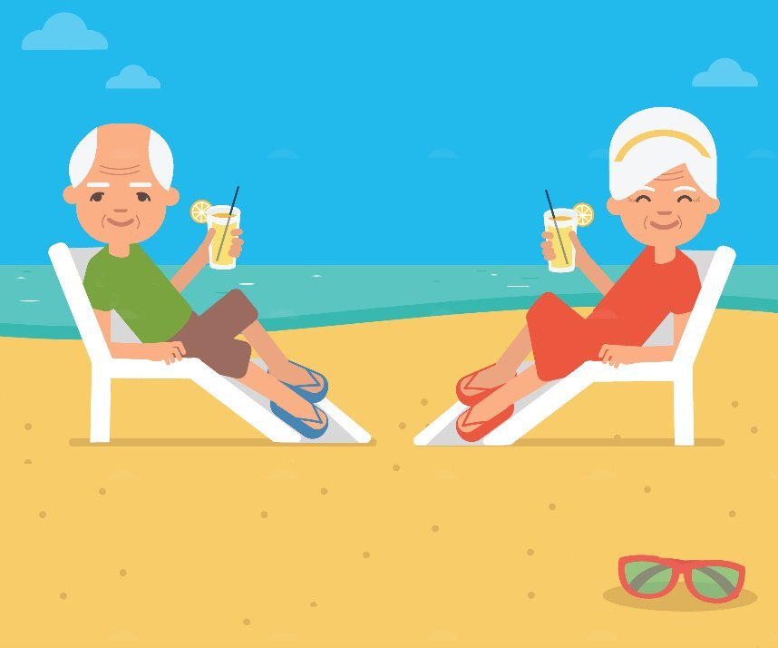 Animated picture of couple at beach